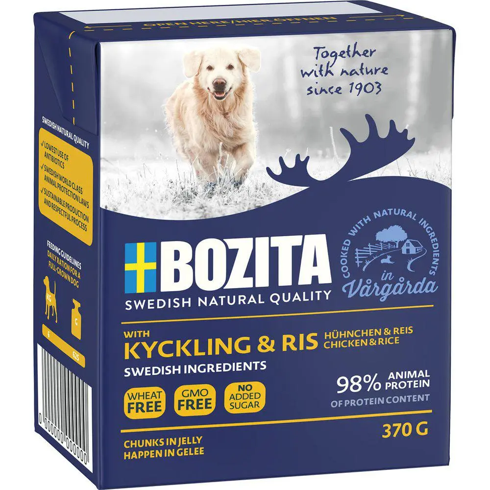 Bozita Naturals kylling og ris i gele 370 g - Naturlig hverdagsernæring